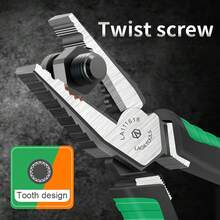 Laoa 1入組電工鉗/ 尖嘴鉗/對角鉗,專業級別鉻鉒鋼多功能電工鉗,8吋,7吋,6吋 - 綠色 - 查看 6