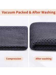 6pcs Solid Color Kitchen Dish Towel,Thickened Soft Absorbent Cleaning Cloth,Waffle Square Towel, Christmas Decor,Room Decor - 灰色 - 查看 5