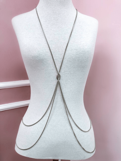 body chain prata pingente de concha