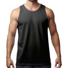 KIT 2 Camiseta Regata Preta Dri Fit Masculina Academia Treino Sport Corrida Dry Fit - Preto - Visão 2