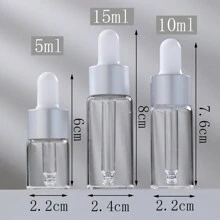 3pcs 5ml/10ml/15ml Tampa De Prata Fosca Frascos Conta-gotas De Vidro Vazio Recarregável Para Óleo Essencial Recipiente De Fluido Cosmético Com Conta-gotas De Pipeta