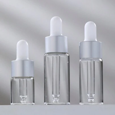3 st 5ml/10ml/15ml matt silverkork glasdropperflaskor tomma påfyllningsbara flaskor för eterisk olja kosmetisk vätska behållare med pipettdropper, smink, billigt, rumsinredning, sminkbord, resor, sovrum, sminktillbehör, billigt, strumpor, smink, sminkverktyg, billiga saker, presenter, presenter till kvinnor, julklappar
