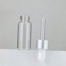 3pcs 5ml/10ml/15ml Tampa De Prata Fosca Frascos Conta-gotas De Vidro Vazio Recarregável Para Óleo Essencial Recipiente De Fluido Cosmético Com Conta-gotas De Pipeta
