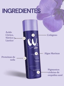 1L Alisado Orgánico Sin formol Nanoplastia W Two Floractive Keratina Tratamiento Capilar en Crema Para Rubias - Morado - Ver 3