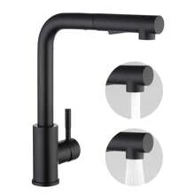 CECIPA  Kitchen Tap Pull-Out Kitchen Mixer Tap With 2 Spray Types Sink Mixer Tap 360° Swivel Mixer Tap Kitchen - 黑色 - 查看 1