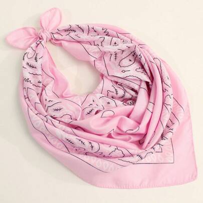 Women's Floral Print Bohemian Style Scarf, Suitable For Daily Wear