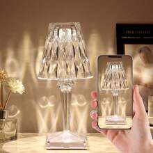Crystal Desk Lamp LED Diamond Wireless Touch Night Light Atmosphere Table Lamp - White - View 3