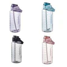 2 Liter Transparent Bottle + Leak-Proof Motivational Sticker - 黑色 - 查看 2