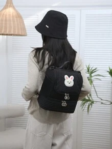 1入組多功能保溫嬰兒尿布袋,設有肩帶和手把,雙層母乳冷藏袋,適合旅行使用 - 黑色 - 查看 2