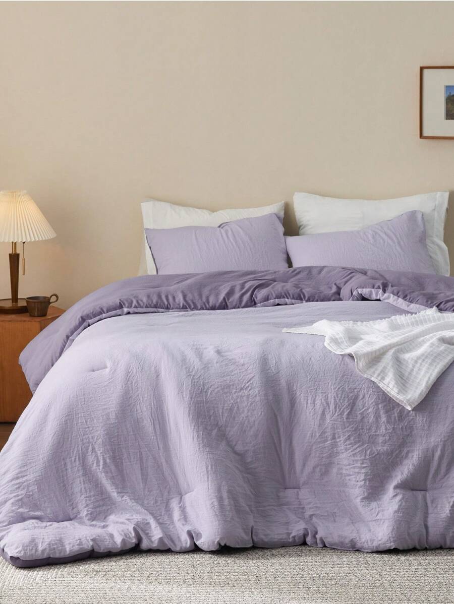 Bedsure Summer Vacation Bedding Set (Holiday Essentials), Comforter Sets, Reversible Prewashed Bed Comforter For All Seasons, 2/3 Pieces Warm Soft Bed Set, 1 Lightweight Cooling Comforter And 1/2 Pillowcases, Twin XL Comforter Set, Soft Bedding Set Gift For Graduation/Vacation/Birthday Decoration/Back To School, For Room Decor, Home Decor, Bedroom Decor, Dorm Decor, Father's Day Gift - Grayish Purple/Lavender - 查看 1