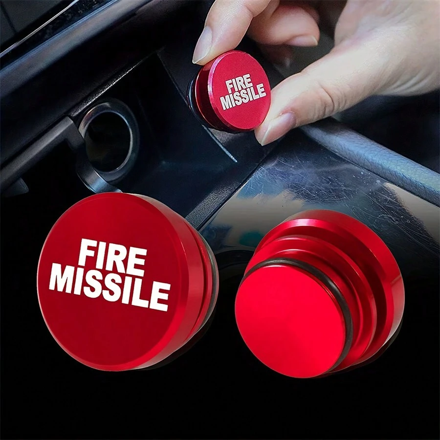 Cigarette Lighter Socket Button, Novelty Lighter Set For Car With Standard 12v Power Supply - Red - View 1