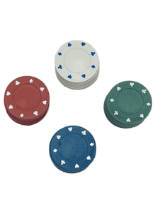24 szt. 4-kolorowych żetonów Texas Poker, monety pamiątkowe, plastikowe żetony pokerowe w kolorze białym, czerwonym, zielonym, niebieskim do rodzinnej rozrywki, imprezy, gry, urodzin, świąt Bożego Narodzenia, gry dla par, gry imprezowej, gry noworocznej, gry do picia, prezentu walentynkowego, gry ślubnej, prezentu noworocznego