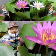 全新钓鱼迷你矮人花园装饰树脂雕像户外矮人珠宝趣味草坪矮人渔夫雕像最佳礼物 - 藍色 - 查看 8