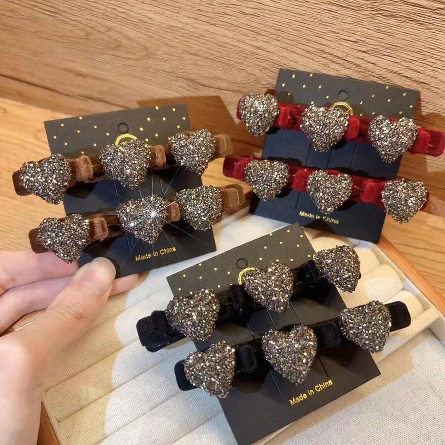 女士髮夾，側邊辮子瀏海夾，小型髮夾，前額髮夾，頭飾 - 彩色 - 查看 1