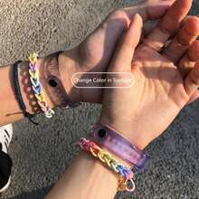 Transparent Watch Strap That Turns Red When Exposed To Light, Compatible With Xiaomi Mi Band 3/4/5/6 - Red - View 4