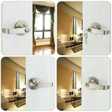 Home Entry Lever Three-Handle Door Lock Set Bathroom Entrance Passage W/3 Keys - Silver - View 3