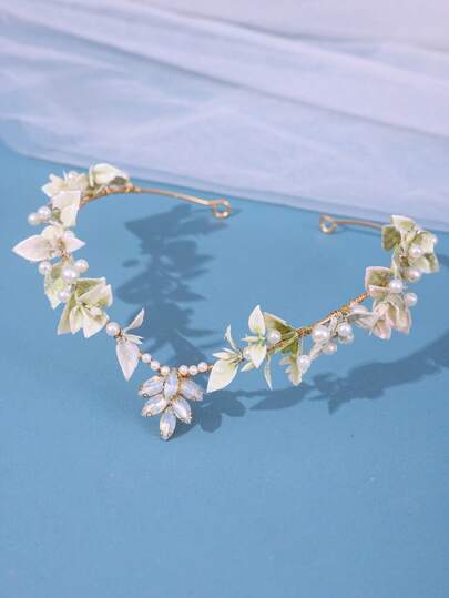 1 Stück Haarschmuck für Frauen im Wald-Feendesign mit Lavendel & grünen Kristallen und Blätterschmuck für bohemian Partys, Abendkleider oder als Brautdiadem, boho elegante Tiara zum Valentinstag