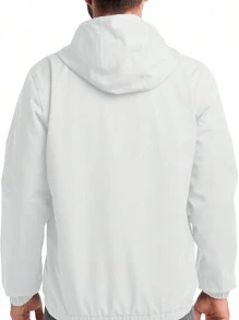 Chamarras Rompevientos Para Hombre con Capucha de Manga Larga Cremallera Completa Para Exteriores. Chamarra Deportiva Hombre Aprueba de Viento, Transpirable, Adecuada para el Uso Diario - Champán - Ver 4