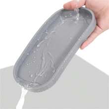 1 pièce Plateau de rangement en gel de silice de forme ovale pour la vanité, l'évier, le distributeur de savon, le parfum, les produits de maquillage, les bagues, les accessoires de salle de bain, la décoration d'intérieur, le mobilier, la décoration de salle de bain, l'organisateur de salle de bain, la décoration d'automne, la rentrée scolaire