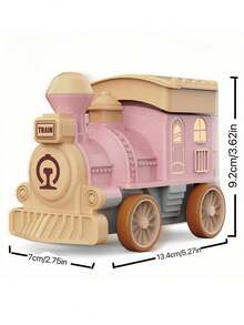 Modelo De Tren Eléctrico Inercial Divertido De Dibujos Animados Con Música Y Luz, Interesante Juguete Educativo Para Niños, Regalo De Vacaciones - Rosa Pálido - Ver 12