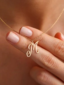 1Pc Minimalist Dainty Heart Initial Letter Pendant Necklace For Women Girls 26 English Letters Stainless Steel Clavicular Chain Necklaces Fashion Jewelry Gift