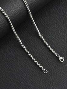 1pc 0.3cm/70cm Hip Hop Rhinestone Baseball Pendant Necklace For Men, Chain Tennis Sport Party Jewelry, Street Dance Accessories For Daily Wear - Silver - View 4