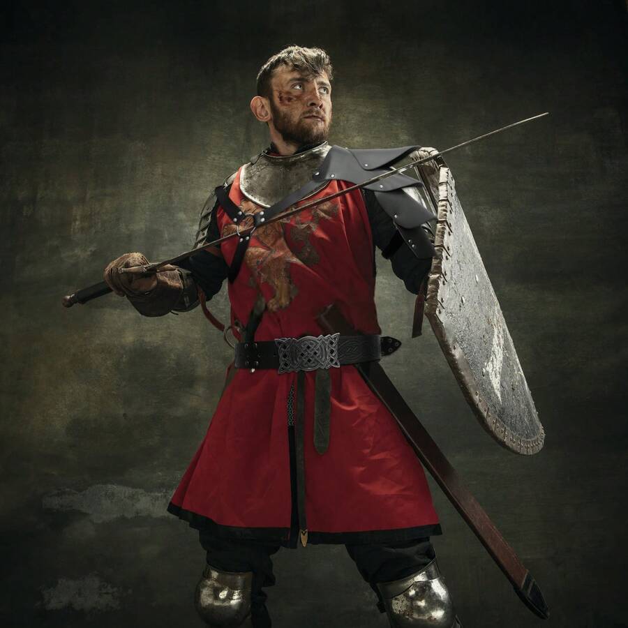 2 件/套黑色中世紀騎士腰帶,復古圖案 Pu 皮帶,適合戲劇和角色扮演服裝配件 - 黑色 - 查看 1