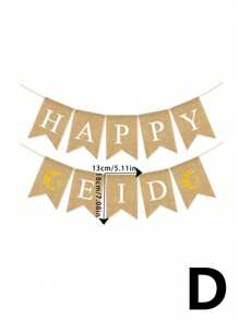1Pc Festive Party Bunting Banner Themed Decoration, Pennant Flags, Home Decor For Special Occasions, Party Supplies, Ideal Gift For Celebrations And Festive Decor,Home Decor ,Room Decor,Wall Decor - Apricot - View 6