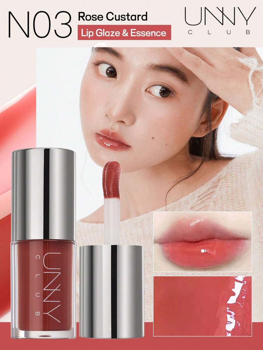 unny club Mirror Watery Lip Gloss, Lipcare Essence, Glass Lip Gloss, Diamond Lip Plumper Gloss, Liquid Lipstick Long Lasting, Lightweight Liquid Lipstick - N03一分心動 - 查看 1