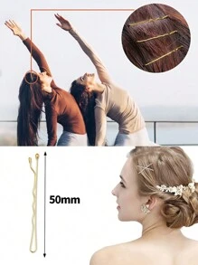 50个扁平发夹，适用于刘海、厚发和薄发，优雅简约哑光设计，黑色休闲爪夹发夹发卡，发饰 - 綻放雞蛋花 - 查看 5