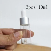 3pcs 5ml/10ml/15ml Tampa De Prata Fosca Frascos Conta-gotas De Vidro Vazio Recarregável Para Óleo Essencial Recipiente De Fluido Cosmético Com Conta-gotas De Pipeta