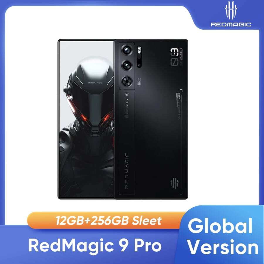 RedMagic 9 Pro解鎖智能手機，5G遊戲手機，12GB RAM 256GB ROM Sleet，6.8英寸120Hz AMOLED，Snapdragon 8 Gen 3，6500mAh電池，80W快速充電，美國解鎖手機