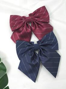 pooting bear 1pc Women's Knitted School-Style Striped Embroidered Sweater With Adjustable Bow Tie, Suitable For Daily Wear And Jk Outfits  Accessories Women