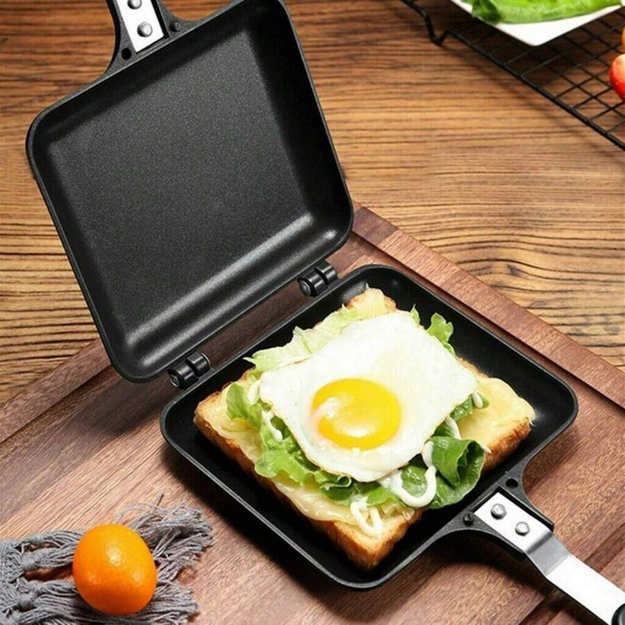 Sandwich Toastie Maker Toaster Machine Breakfast Non-Stick Camping Stove Toaster - Black - View 1