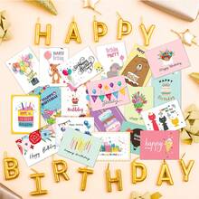 20 Piezas Tarjetas De Cumpleaños Con 20 Sobres Y 2 Hojas De Pegatinas, Tarjetas De Feliz Cumpleaños En Volumen Con Paquete Variado De Tarjetas De Saludo - Multicolor - Ver 4