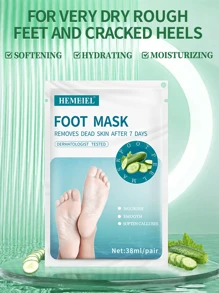 HEMEIEL Mascarilla exfoliante de pepino para los pies en 1/3/5/7 pares, ideal para pies secos, agrietados y envejecidos. La mascarilla exfoliante de los pies elimina las células muertas de la piel y es una hoja para pelar los pies con propiedades hidratantes y humectantes. - Blanco - Ver 2