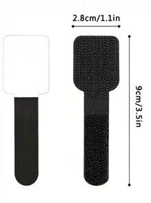 10 dây buộc cố định quản lý cáp, & keo dán chắc chắn chống mài mòn, bộ sắp xếp dây để bàn cho dây mạng/USB/nguồn, phụ kiện văn phòng - màu đen - Xem 3