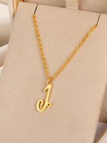 1Pc Minimalist Dainty Heart Initial Letter Pendant Necklace For Women Girls 26 English Letters Stainless Steel Clavicular Chain Necklaces Fashion Jewelry Gift