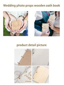 2pcs Retro Style Wedding Vow Booklets With Personalized Declaration For Wedding Ceremony, Also As Creative Gift, Studio Photo Prop And Decorations - Multicolor - View 3
