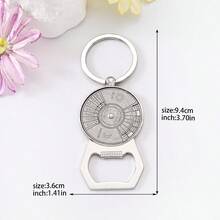50年永久日曆鑰匙圈2010至2060金屬吊墜鋅合金英語指南針鑰匙扣男女創意吊墜 - 銀色 - 查看 4