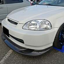Front Lip Fits 1996-1998 Civic,First Molding JDM Style Unpainted Black Front Bumper Lip Spoiler Splitter Protector Air Dam Valance Chin Diffuser Polyurethane - 未上漆的黑色 - 查看 4
