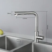 CECIPA  Kitchen Tap Pull-Out Kitchen Mixer Tap With 2 Spray Types Sink Mixer Tap 360° Swivel Mixer Tap Kitchen - Đã chải - Xem 6