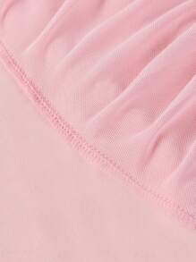 芭蕾舞裙青少女荷葉邊雙層袖圓領高彈力網紗裙舞蹈練習用裙裝