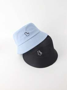 2入組女式簡約時尚恐龍刺繡漁夫帽,適合春秋季節,適用於情侶們及日常旅行戶外休閒運動 - 彩色 - 查看 13