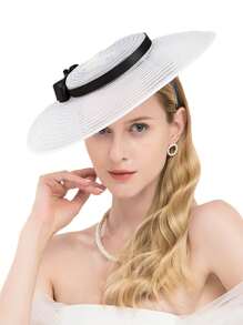 HIMESPORT 大药盒帽 宽边帽 女士头饰 优雅肯塔基女士蝴蝶结 派对礼服 软呢帽 鸡尾酒帽 婚礼 新娘牛仔帽 女牛仔帽 万圣节 - 彩色 - 查看 14