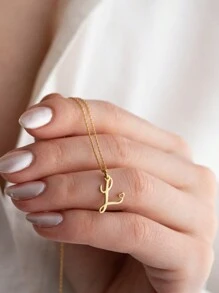 1Pc Minimalist Dainty Heart Initial Letter Pendant Necklace For Women Girls 26 English Letters Stainless Steel Clavicular Chain Necklaces Fashion Jewelry Gift