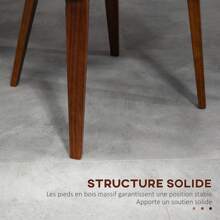 HOMCOM Lot de 2 chaises de salle à manger style vintage assise revêtement synthétique blanc et pieds en bois - Blanc - Voir 6
