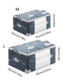1pc Household Quilt Storage Bag, Clothes Storage Box, Dust-Proof Cartoon Graphic Closet Storage Bag, For Household Decorations Decor Festival Decor Room Decor Home Decor Decor Bedroom Decor - Multicolor - View 3
