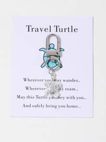 Travel Turtle Shaped Keychain With Small Bag And Card, A Gift For Traveling Friends Car Accessories Bag Charm School Cute Goth Y2k Christmas - Turtle - View 2