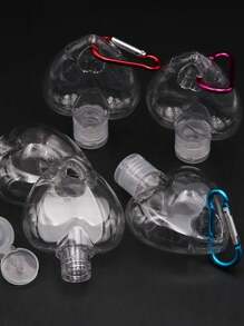 50ML空心形设计扣式乳液瓶，旅行容器，便携式翻盖挂钩瓶，可再填充化妆品容器空洗发水沐浴露管用于洗漱用品洗发水和沐浴露液体旅行瓶乳液分瓶可挤压容器50ml（挂钩颜色随机）旅行必需品学校学校用品节日露营节日必需品度假配件迷你女士香水男士香水海滩 - 無色 - 查看 7